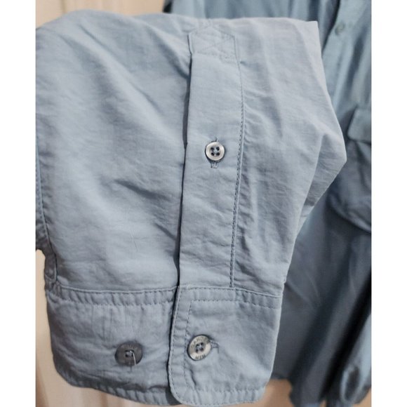Gander Mountain Blue 2XLT Vented Button Down Fishing LS Shirt UV Sun Protection - Picture 7 of 16